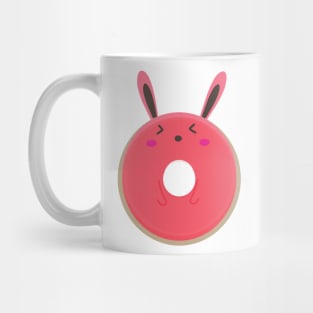 Pink Donut Blushing Bunny Rabbit Mug